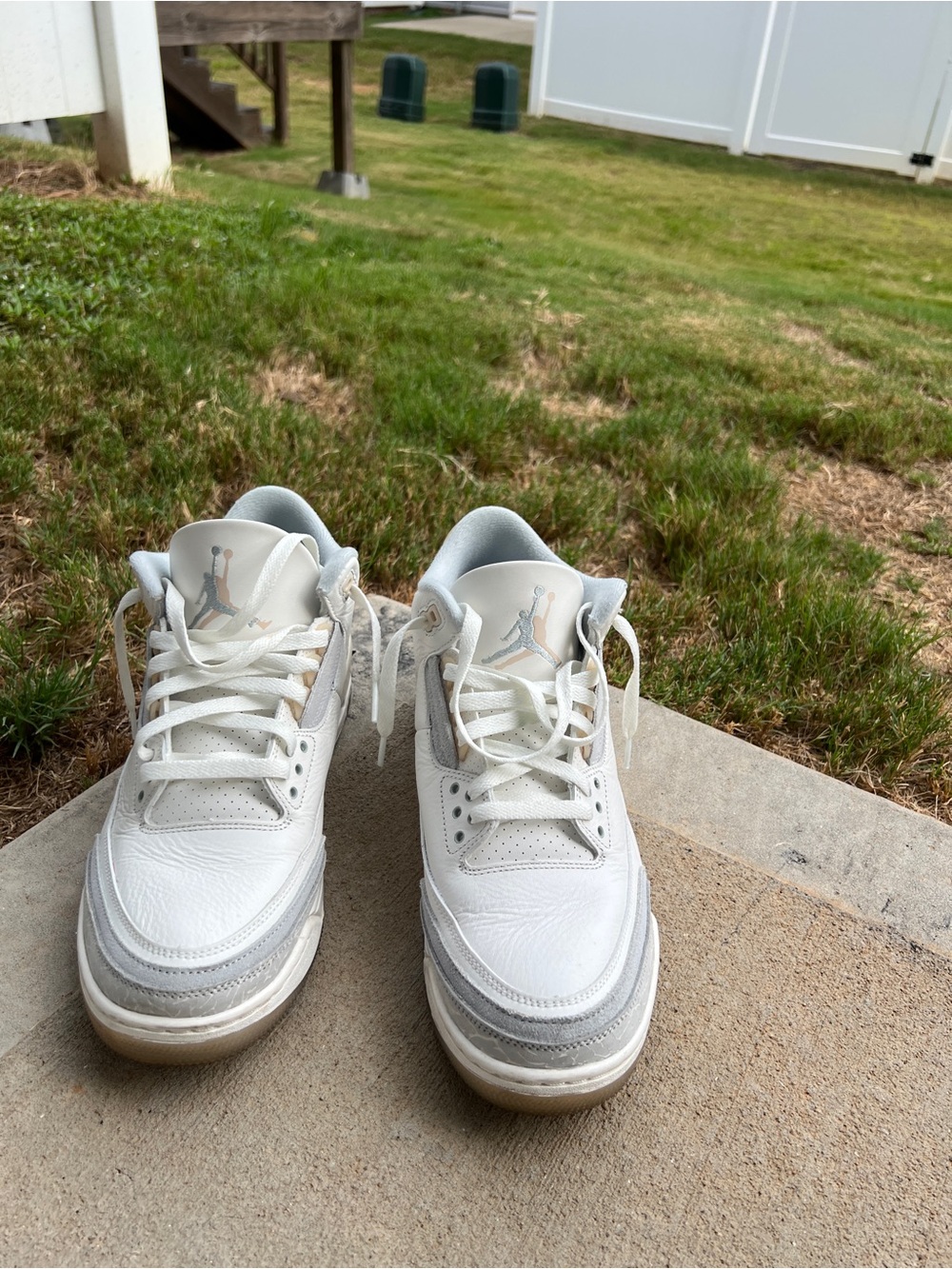 Jordan White and Light Gray Men's Sneakers